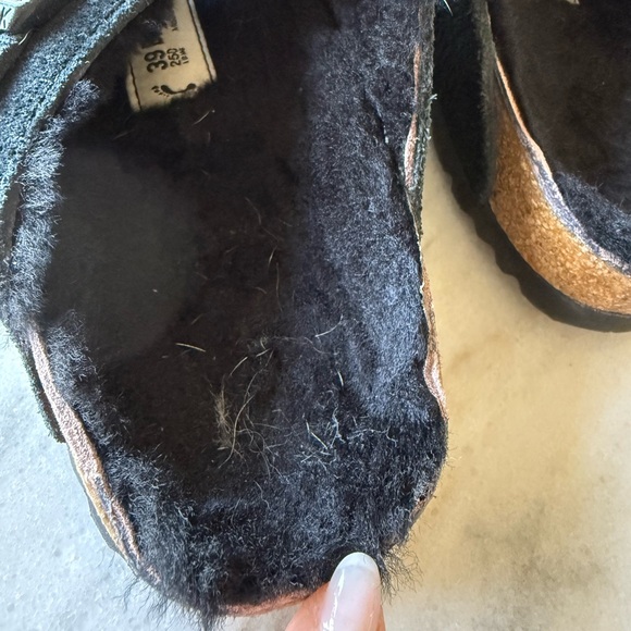 Birkenstock Black Suede Boston Clog 8.5 or 39 shearling lined - Picture 8 of 8